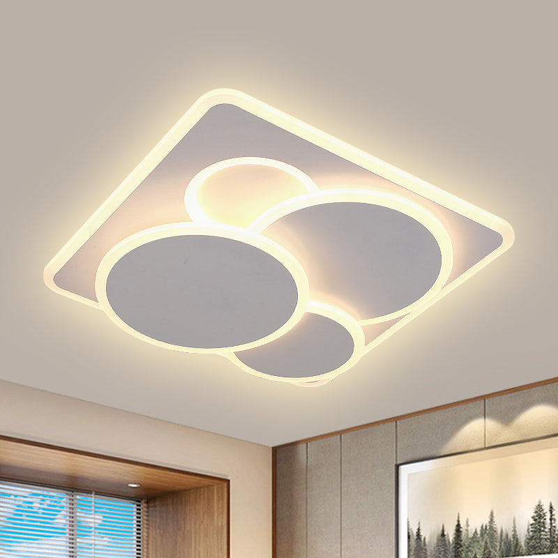 Geometric Flush Light Fixture Simple Acrylic White LED Ceiling Mounted Light in Warm/White Light Clearhalo 'Ceiling Lights' 'Close To Ceiling Lights' 'Close to ceiling' 'Flush mount' Lighting' 294345