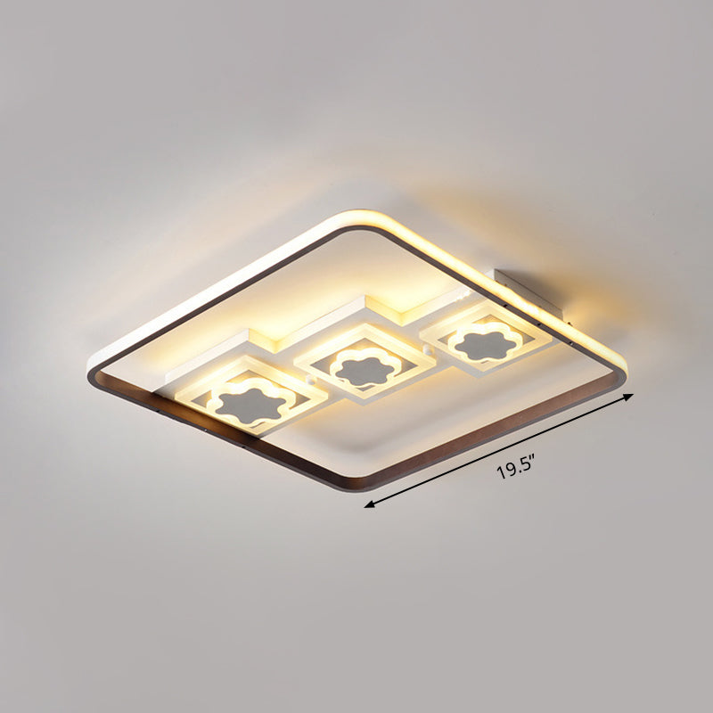 19.5"/37.5" Wide Modern Geometric Flush Mount Lighting Acrylic Living Room LED Ceiling Lamp in Black Clearhalo 'Ceiling Lights' 'Close To Ceiling Lights' 'Close to ceiling' 'Flush mount' Lighting' 294884