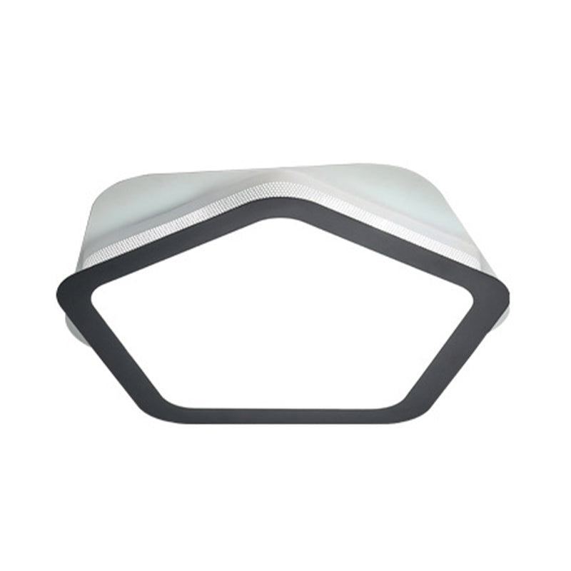 Acrylic Pentagon Flush Light Fixture Modern LED White Flushmount in White/Warm Light for Bedroom Clearhalo 'Ceiling Lights' 'Close To Ceiling Lights' 'Close to ceiling' 'Flush mount' Lighting' 297610