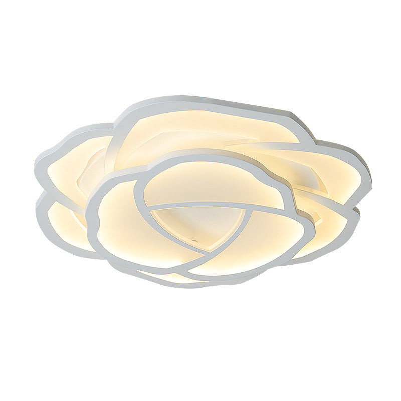 16.5"/20.5" Wide Acrylic Flower Flush Mount Lighting Modern Style LED White Ceiling Lamp in White/Warm Light Clearhalo 'Ceiling Lights' 'Close To Ceiling Lights' 'Close to ceiling' 'Flush mount' Lighting' 297686