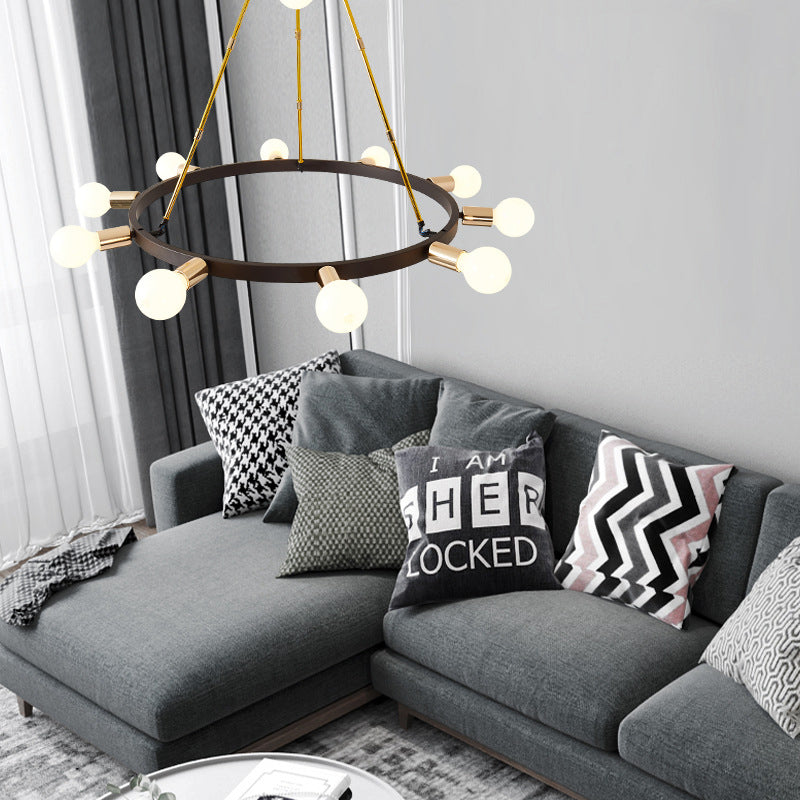 Frosted White Glass Bubble Hanging Chandelier Modernist 11 Heads Black Ceiling Pendant Light Clearhalo 'Ceiling Lights' 'Chandeliers' 'Close To Ceiling Lights' 'Glass shade' 'Glass' 'Modern Chandeliers' 'Modern' Lighting' 303687