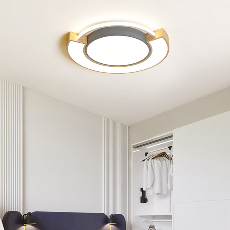 16.5"/20.5" Dia Acrylic Round Flush Mount Fixture Modernist LED Grey/Green Flush Light in White/Warm Light Clearhalo 'Ceiling Lights' 'Close To Ceiling Lights' 'Close to ceiling' 'Flush mount' Lighting' 312662