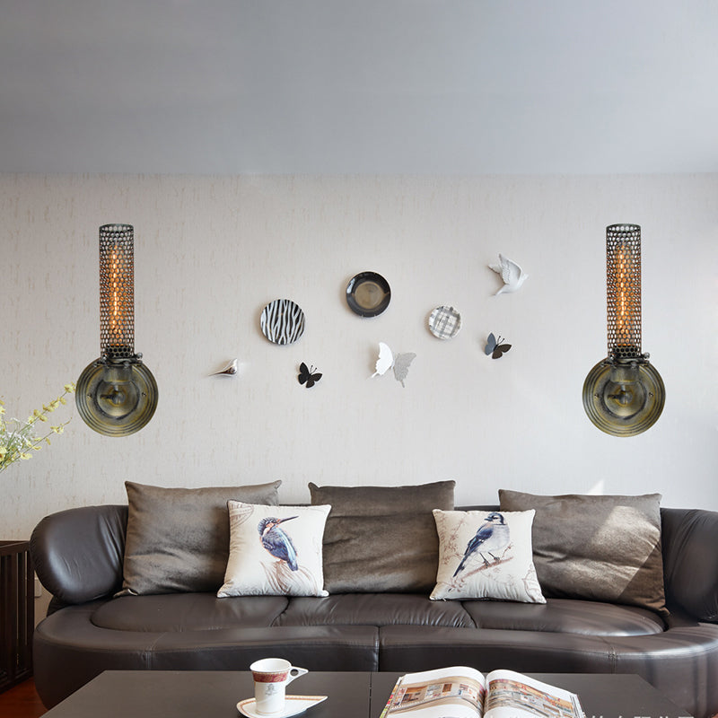 1/2 Lights Indoor Sconce Light Fixture Industrial Bronze Wall Lamp with Tube Metal Shade Clearhalo 'Art deco wall lights' 'Cast Iron' 'Glass' 'Industrial wall lights' 'Industrial' 'Middle century wall lights' 'Modern' 'Rustic wall lights' 'Tiffany' 'Traditional wall lights' 'Wall Lamps & Sconces' 'Wall Lights' Lighting' 314685