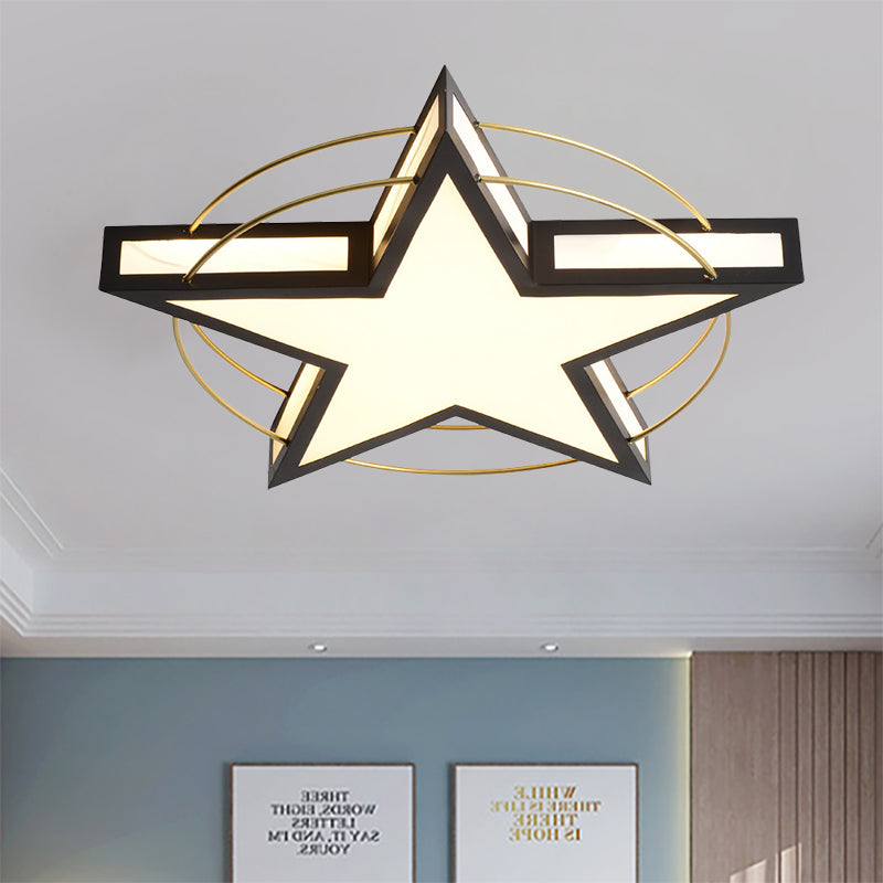 Star/Triangle Flush Mount Lighting Nordic Metal Black/Grey Ceiling Flush Light with Acrylic Diffuser Clearhalo 'Ceiling Lights' 'Close To Ceiling Lights' 'Close to ceiling' 'Flush mount' Lighting' 326939