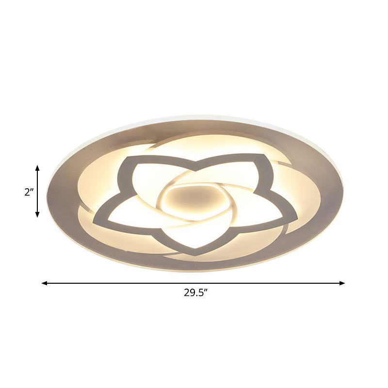 16"/19.5"/23.5"/29.5" W Flower Flush Light Modern Acrylic Ultra Thin Led Flush Ceiling Light for Bedroom Clearhalo 'Ceiling Lights' 'Close To Ceiling Lights' 'Close to ceiling' 'Flush mount' Lighting' 327110