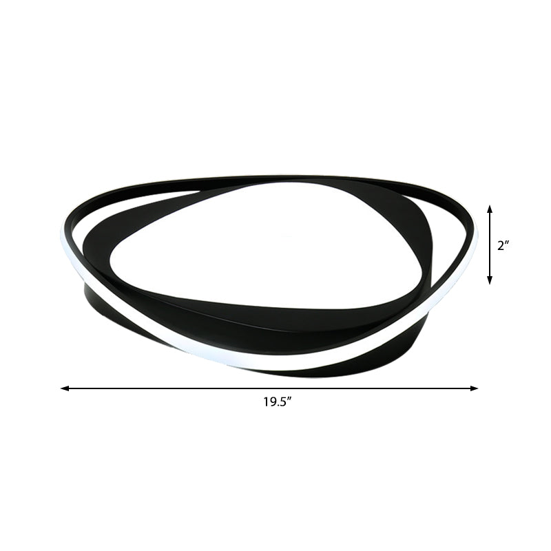 Black Triangle Flush Ceiling Light with Diffuser Minimalist Metal Integrated Led Flushmount Light in Third Gear Clearhalo 'Ceiling Lights' 'Close To Ceiling Lights' 'Close to ceiling' 'Flush mount' Lighting' 361171