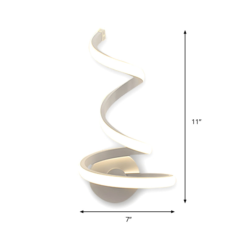 LED Dining Room Sconce Light Modernist White Wall Mounted Lamp with Spiral Acrylic Shade Clearhalo 'Modern wall lights' 'Modern' 'Wall Lamps & Sconces' 'Wall Lights' Lighting' 369772