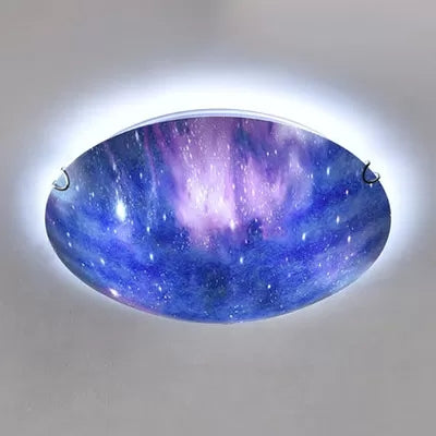 Modern Style Multi-Color Ceiling Light Universe Glass LED Flushmount Light for Nursing Room Blue White Clearhalo 'Ceiling Lights' 'Close To Ceiling Lights' 'Close to ceiling' 'Flush mount' Lighting' 37316