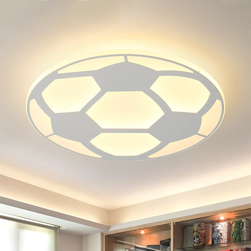 Sport Flat Soccer Flush Ceiling Light Acrylic Ceiling Mount Light in White for Kid Bedroom Clearhalo 'Ceiling Lights' 'Close To Ceiling Lights' 'Close to ceiling' 'Flush mount' Lighting' 506468