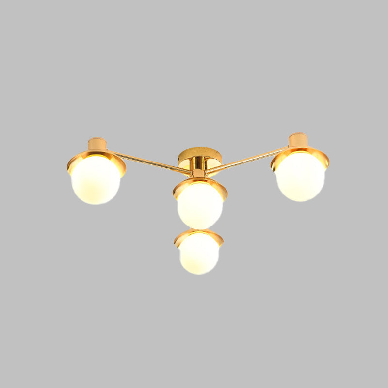 Radial Metal Flush Mounted Light Modernist 4 Lights Brass Finish Flushmount for Bedroom Clearhalo 'Ceiling Lights' 'Close To Ceiling Lights' 'Close to ceiling' 'Flush mount' Lighting' 512710