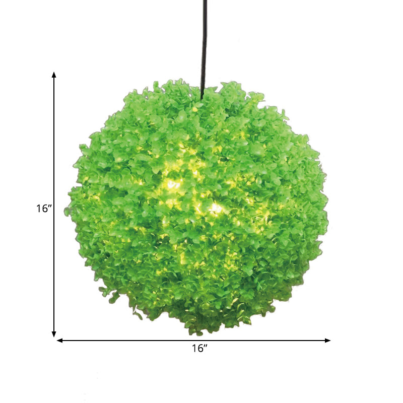 1 Head Ceiling Light Industrial Restaurant LED Plant Hanging Lamp with Global Metal Shade in Green, 12"/14"/16" Dia Clearhalo 'Art Deco Pendants' 'Cast Iron' 'Ceiling Lights' 'Ceramic' 'Crystal' 'Industrial Pendants' 'Industrial' 'Metal' 'Middle Century Pendants' 'Pendant Lights' 'Pendants' 'Tiffany' Lighting' 519359