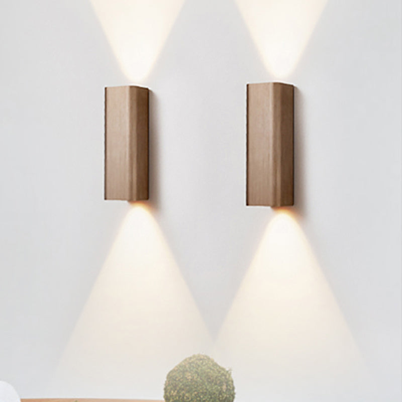 Modern Cuboid Wall Mounted Light Metal Living Room LED Up and Down Wall Sconce in Bronze/Gold/Coffee Clearhalo 'Cast Iron' 'Glass' 'Industrial' 'Modern wall lights' 'Modern' 'Tiffany' 'Traditional wall lights' 'Wall Lamps & Sconces' 'Wall Lights' Lighting' 519851