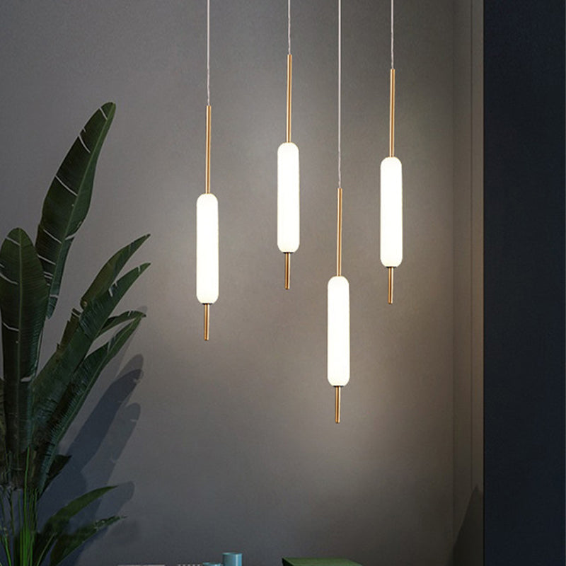 White Glass Tube Hanging Ceiling Light Modern 1 Light Pendant Light for Dining Room Clearhalo 'Ceiling Lights' 'Chandeliers' 'Glass shade' 'Glass' 'Modern Pendants' 'Modern' 'Pendant Lights' 'Pendants' Lighting' 520422