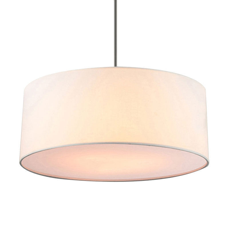 Drum Ceiling Pendant Light Simple Fabric 12"/16"/18" Dia 1 Light White/Black/Beige Hanging Lamp Kit Clearhalo 'Ceiling Lights' 'Modern Pendants' 'Modern' 'Pendant Lights' 'Pendants' Lighting' 598069