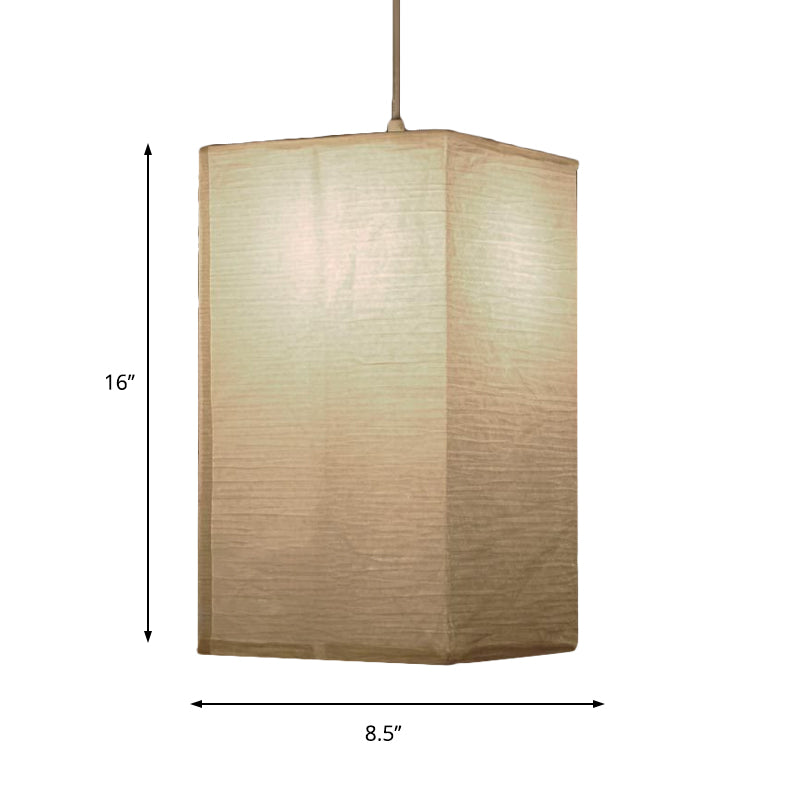 8.5"/11.5"/16.5" Wide Lantern Suspension Pendant Traditional Paper White 1 Light Hanging Pendant Lamp Clearhalo 'Ceiling Lights' 'Modern Pendants' 'Modern' 'Pendant Lights' 'Pendants' Lighting' 598112