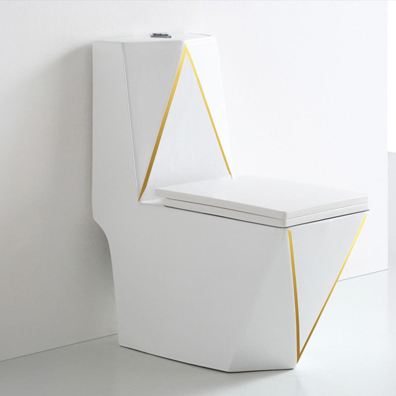 Siphon Jet Toilet Traditional One-Piece Toilet with Slow Close Seat 15"L x 27"W x 33"H Gold Clearhalo 'Bathroom Remodel & Bathroom Fixtures' 'Home Improvement' 'home_improvement' 'home_improvement_toilets' 'Toilets & Bidets' 'Toilets' 6037915