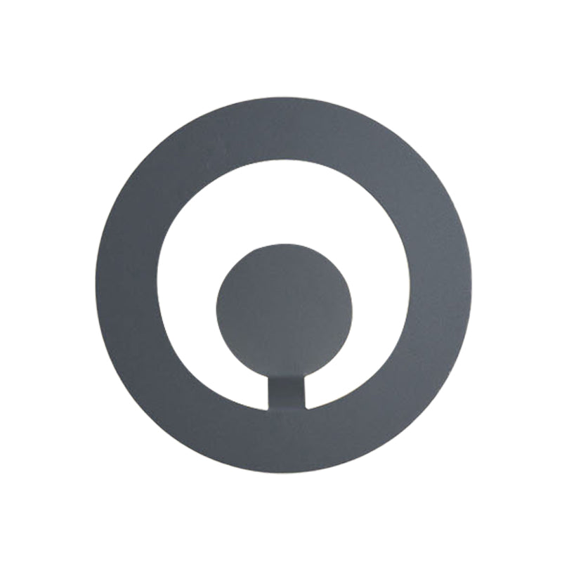 Grey Finish Circular Sconce Minimalist 7"/9" Dia LED Metallic Wall Mounted Light for Living Room Clearhalo 'Cast Iron' 'Glass' 'Industrial' 'Modern wall lights' 'Modern' 'Tiffany' 'Traditional wall lights' 'Wall Lamps & Sconces' 'Wall Lights' Lighting' 616147