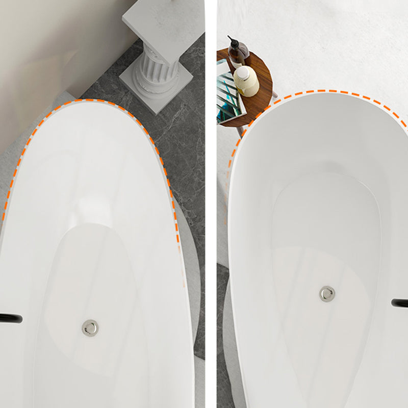 Contemporary Soaking Freestanding Bathtub Acrylic-Fiberglass Oval Bathtub Clearhalo 'Bathroom Remodel & Bathroom Fixtures' 'Bathtubs' 'Home Improvement' 'home_improvement' 'home_improvement_bathtubs' 'Showers & Bathtubs' 6194067