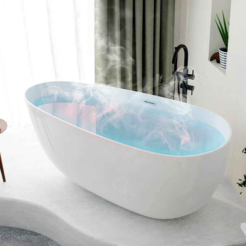 Contemporary Soaking Freestanding Bathtub Acrylic-Fiberglass Oval Bathtub Clearhalo 'Bathroom Remodel & Bathroom Fixtures' 'Bathtubs' 'Home Improvement' 'home_improvement' 'home_improvement_bathtubs' 'Showers & Bathtubs' 6194074