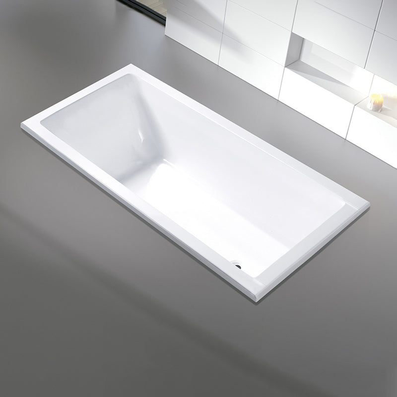 Modern Rectangular Drop-in Bath Tub White Acrylic Tub with Internal Drain 71"L x 33"W x 20"H Clearhalo 'Bathroom Remodel & Bathroom Fixtures' 'Bathtubs' 'Home Improvement' 'home_improvement' 'home_improvement_bathtubs' 'Showers & Bathtubs' 6194153