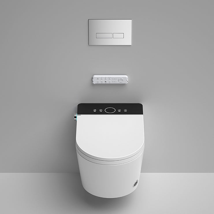 Modern White Wall Mount Urine Toilet Siphon Jet Toilet Bowl with Toilet Seat White Black Automatic Lid( Top Configuration) Toilet with Low Tanker Clearhalo 'Bathroom Remodel & Bathroom Fixtures' 'Home Improvement' 'home_improvement' 'home_improvement_toilets' 'Toilets & Bidets' 'Toilets' 6274732