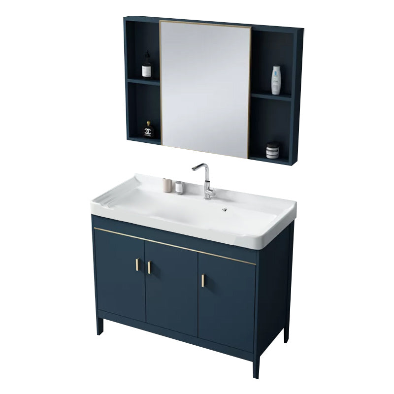Glam Bathroom Vanity Set Ceramic Top Standalone Cabinet and Faucet Sink Vanity Vanity & Faucet & Mirror Cabinet Clearhalo 'Bathroom Remodel & Bathroom Fixtures' 'Bathroom Vanities' 'bathroom_vanities' 'Home Improvement' 'home_improvement' 'home_improvement_bathroom_vanities' 6285110