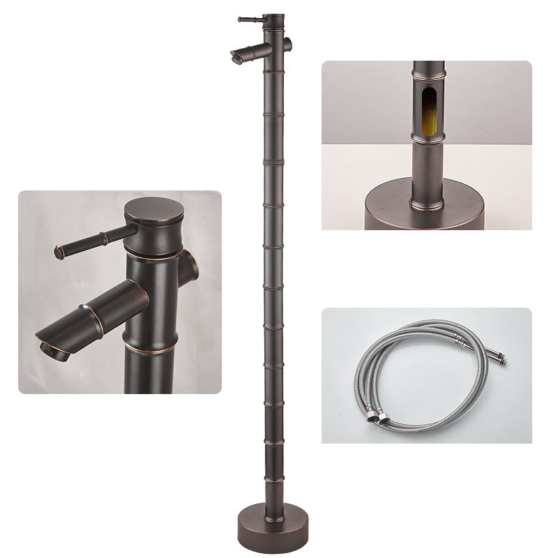 Modern Freestanding Bathtub Faucet Brass Floor Mount Free Standing Tub Filler Faucet Black Flat Wall Clearhalo 'Bathroom Remodel & Bathroom Fixtures' 'Bathtub Faucets' 'bathtub_faucets' 'Home Improvement' 'home_improvement' 'home_improvement_bathtub_faucets' 6321201