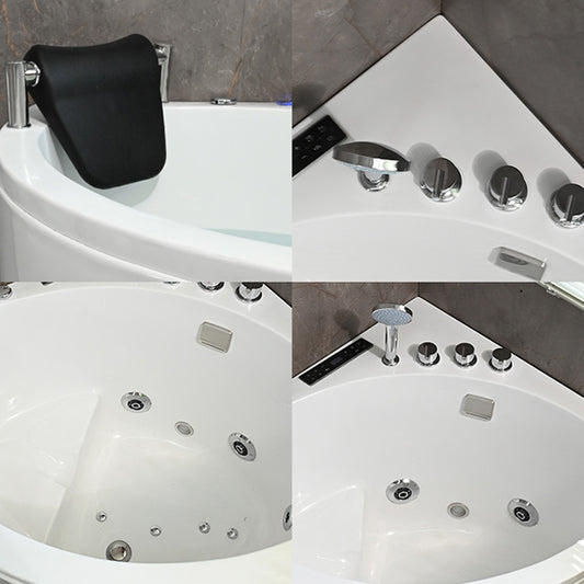Bathroom Modern Corner Bathtub with Drain and Overflow Trim Bath Tub Clearhalo 'Bathroom Remodel & Bathroom Fixtures' 'Bathtubs' 'Home Improvement' 'home_improvement' 'home_improvement_bathtubs' 'Showers & Bathtubs' 6323281