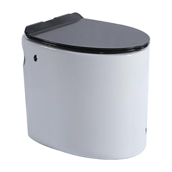 Floor Mounted Toilet One-Piece Toilet ABS Contemporary Flush Toilet 19"L x 14"W x 16"H Black White Foot Touching Water Clearhalo 'Bathroom Remodel & Bathroom Fixtures' 'Home Improvement' 'home_improvement' 'home_improvement_toilets' 'Toilets & Bidets' 'Toilets' 6356196