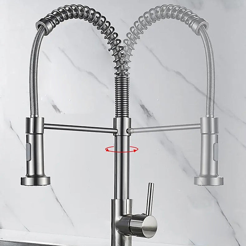 Modern Farmhouse Spring Spout Water Filler One Handle High Arch Kitchen Standard Faucet Clearhalo 'Home Improvement' 'home_improvement' 'home_improvement_kitchen_faucets' 'Kitchen Faucets' 'Kitchen Remodel & Kitchen Fixtures' 'Kitchen Sinks & Faucet Components' 'kitchen_faucets' 6365677