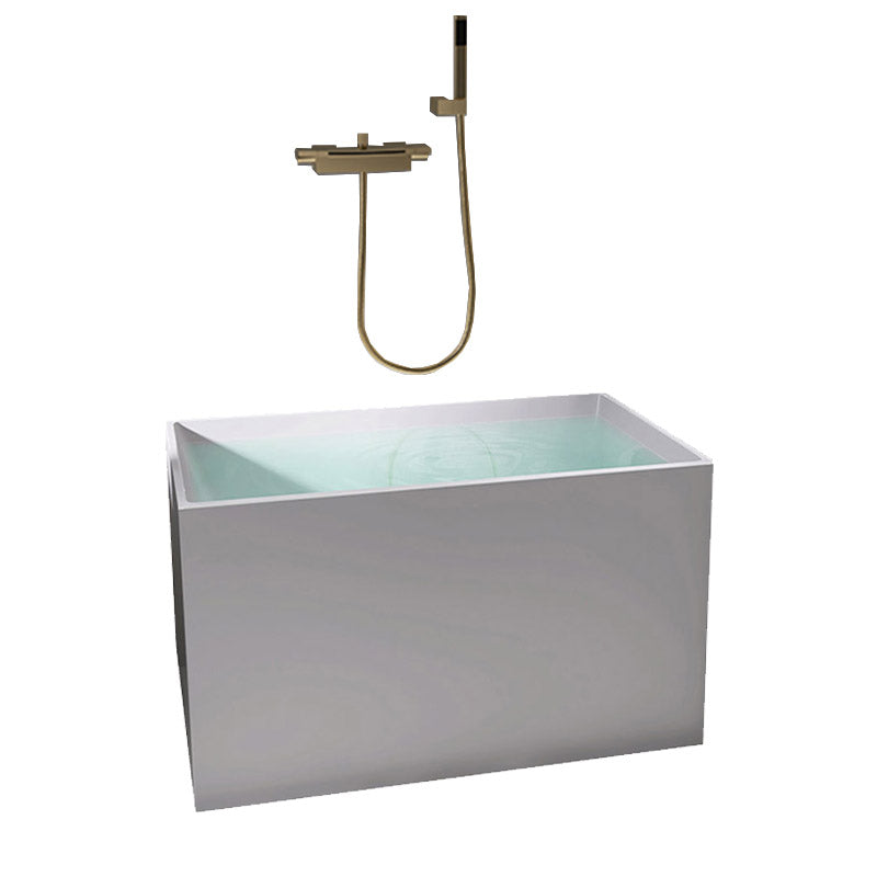 Modern Corner White Acrylic Bathtub Rectangle with Drain Bath Tub for Bathroom Gold 51"L x 28"W x 23"H Without Seat Clearhalo 'Bathroom Remodel & Bathroom Fixtures' 'Bathtubs' 'Home Improvement' 'home_improvement' 'home_improvement_bathtubs' 'Showers & Bathtubs' 6387495