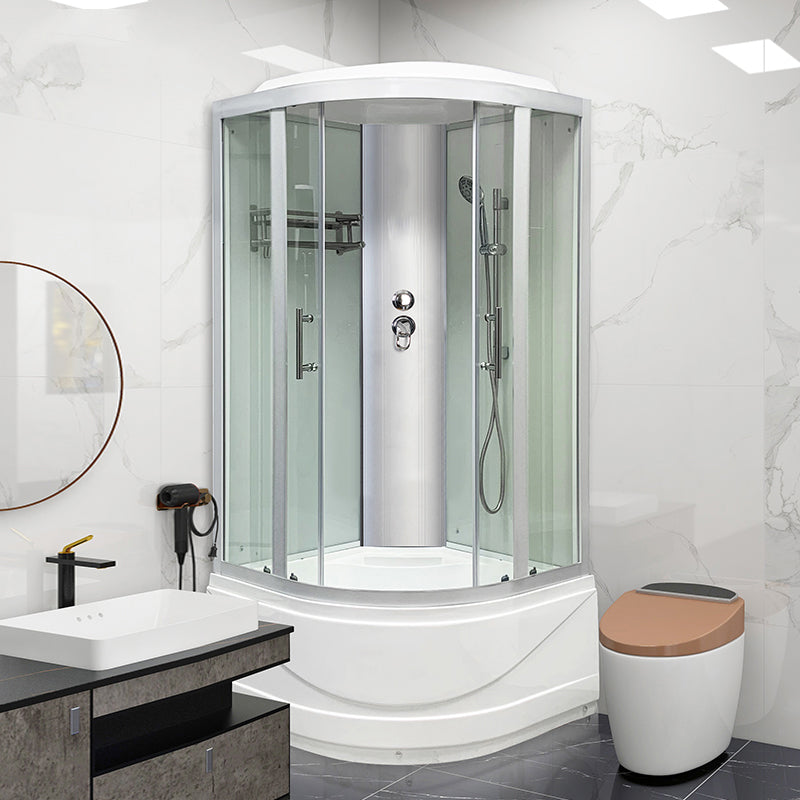 Round Tub & Shower Kit Double Sliding Tempered Glass Tub & Shower Kit - Clearhalo