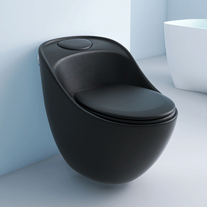 Modern Siphon Jet Urine Toilet Wall Hung Flush Toilet with Toilet Seat Black Clearhalo 'Bathroom Remodel & Bathroom Fixtures' 'Home Improvement' 'home_improvement' 'home_improvement_toilets' 'Toilets & Bidets' 'Toilets' 6398386