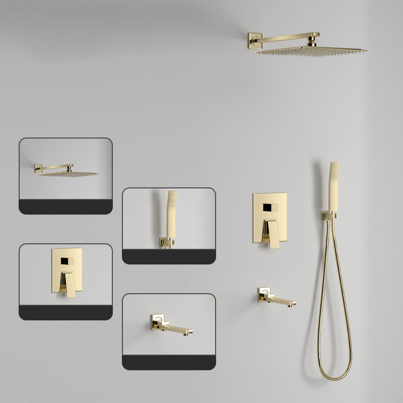 Modern Pressure Balanced Diverter Valve Shower Faucet Metal Shower System on Wall Gold 3 Clearhalo 'Bathroom Remodel & Bathroom Fixtures' 'Home Improvement' 'home_improvement' 'home_improvement_shower_faucets' 'Shower Faucets & Systems' 'shower_faucets' 'Showers & Bathtubs Plumbing' 'Showers & Bathtubs' 6399427