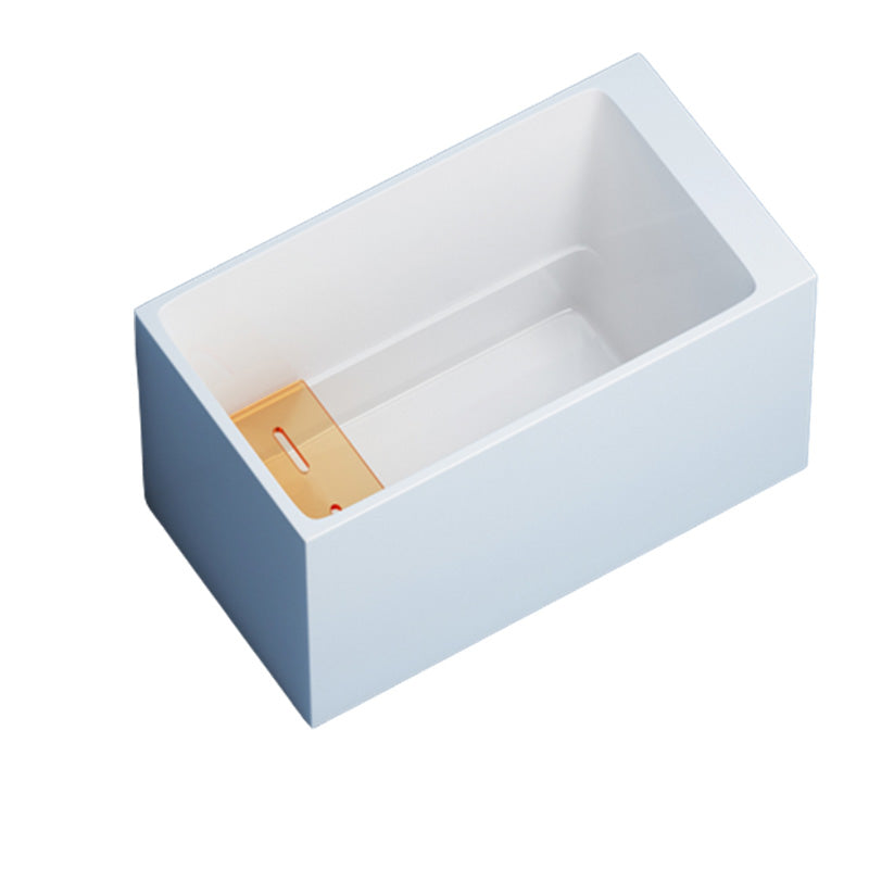 Modern White Rectangular Bathtub Acrylic Back to Wall with Drain Bath Tub Tub Clearhalo 'Bathroom Remodel & Bathroom Fixtures' 'Bathtubs' 'Home Improvement' 'home_improvement' 'home_improvement_bathtubs' 'Showers & Bathtubs' 6413606