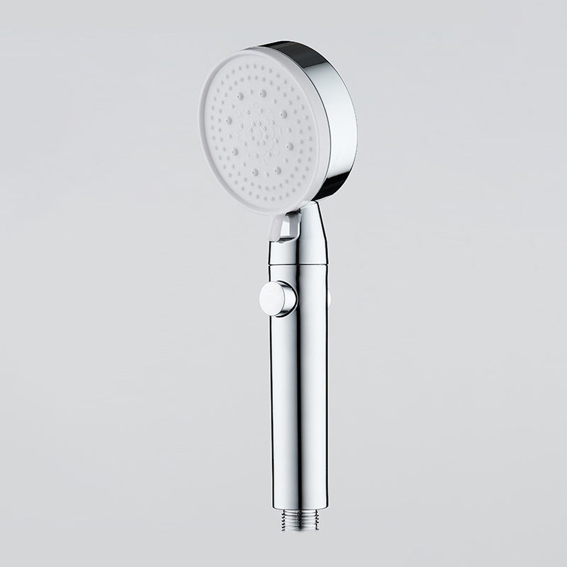 Plastic Handheld Shower Head Wall-mounted Shower Head with Adjustable Spray Pattern Round Silver Clearhalo 'Bathroom Remodel & Bathroom Fixtures' 'Home Improvement' 'home_improvement' 'home_improvement_shower_heads' 'Shower Heads' 'shower_heads' 'Showers & Bathtubs Plumbing' 'Showers & Bathtubs' 6456444