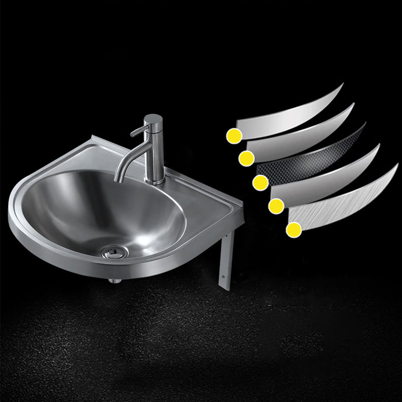Modern Wall Mount Bathroom Sink Metal Wall Mount Bathroom Sink - Clearhalo