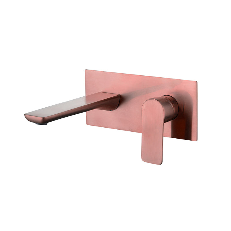 Contemporary Faucet Wall Mounted Single Lever Handle Vessel Sink Faucet Rose Gold Clearhalo 'Bathroom Remodel & Bathroom Fixtures' 'Bathroom Sink Faucets' 'Bathroom Sinks & Faucet Components' 'bathroom_sink_faucets' 'Home Improvement' 'home_improvement' 'home_improvement_bathroom_sink_faucets' 6502435