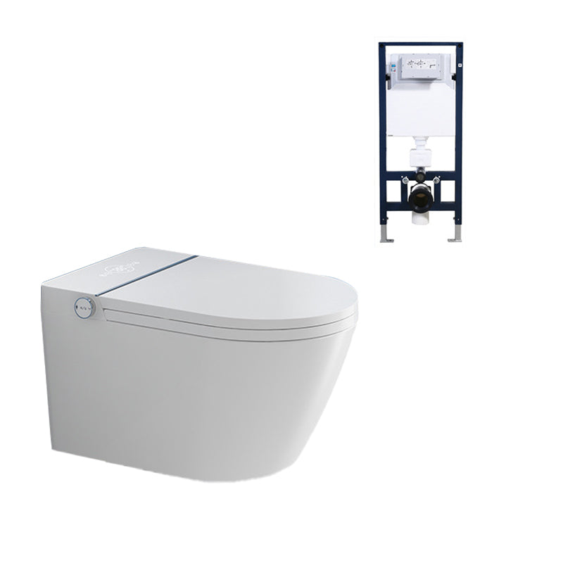 Wall Mount All-In-One Toilet Bowl Contemporary Flush Toilet for Washroom White Toilet with High Tanker Clearhalo 'Bathroom Remodel & Bathroom Fixtures' 'Home Improvement' 'home_improvement' 'home_improvement_toilets' 'Toilets & Bidets' 'Toilets' 6542449