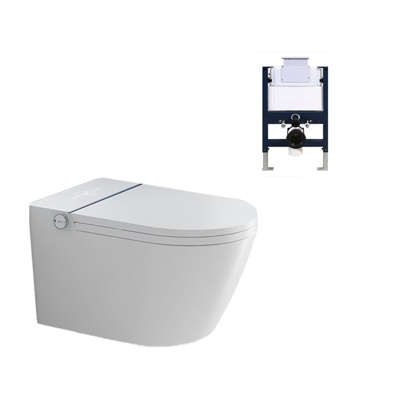 Wall Mount All-In-One Toilet Bowl Contemporary Flush Toilet for Washroom White Toilet with Low Tanker Clearhalo 'Bathroom Remodel & Bathroom Fixtures' 'Home Improvement' 'home_improvement' 'home_improvement_toilets' 'Toilets & Bidets' 'Toilets' 6542452