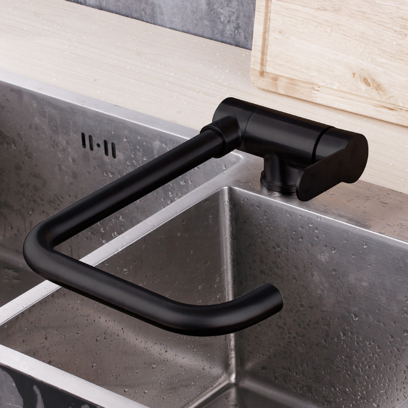 Modern Bar Faucet 1-Handle in Silver Kitchen Faucet with Supply Lines Umbrella Pipe Clearhalo 'Home Improvement' 'home_improvement' 'home_improvement_kitchen_faucets' 'Kitchen Faucets' 'Kitchen Remodel & Kitchen Fixtures' 'Kitchen Sinks & Faucet Components' 'kitchen_faucets' 6558297