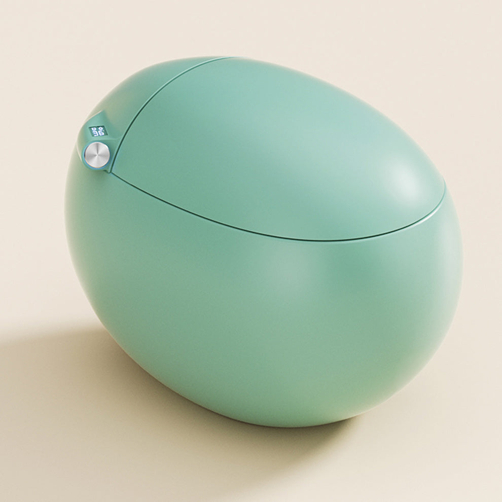 Ceramic One Pieces Smart Toilet Round Smart Toilet with Heated Seat Green Clearhalo 'Bathroom Remodel & Bathroom Fixtures' 'Bidets' 'Home Improvement' 'home_improvement' 'home_improvement_bidets' 'Toilets & Bidets' 6559888