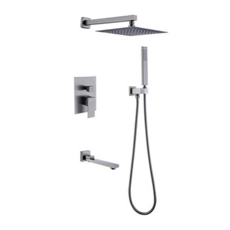Shower System Massage Jet Lever Handheld Shower Head Shower Combo 3 Shower Arm Included Clearhalo 'Bathroom Remodel & Bathroom Fixtures' 'Home Improvement' 'home_improvement' 'home_improvement_shower_faucets' 'Shower Faucets & Systems' 'shower_faucets' 'Showers & Bathtubs Plumbing' 'Showers & Bathtubs' 6578427