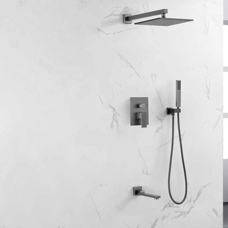 Shower Trim Square Massage Jet Rain Wall Mounted Shower System Grey Wall Outlet 3 Clearhalo 'Bathroom Remodel & Bathroom Fixtures' 'Home Improvement' 'home_improvement' 'home_improvement_shower_faucets' 'Shower Faucets & Systems' 'shower_faucets' 'Showers & Bathtubs Plumbing' 'Showers & Bathtubs' 6581791