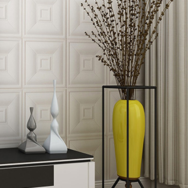 Glam Style Foam Waterproof Wall Paneling Living Room 3D Embossed Wall Paneling White Foam(Strong Glue) 100-Piece Set Clearhalo 'Flooring 'Home Improvement' 'home_improvement' 'home_improvement_wall_paneling' 'Wall Paneling' 'wall_paneling' 'Walls & Ceilings' Walls and Ceiling' 6598220