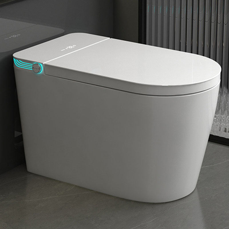Contemporary 17.32" H White Electronic Toilet Elongated Floor Standing Bidet Automatic Lid( Top Configuration) Clearhalo 'Bathroom Remodel & Bathroom Fixtures' 'Bidets' 'Home Improvement' 'home_improvement' 'home_improvement_bidets' 'Toilets & Bidets' 6624198