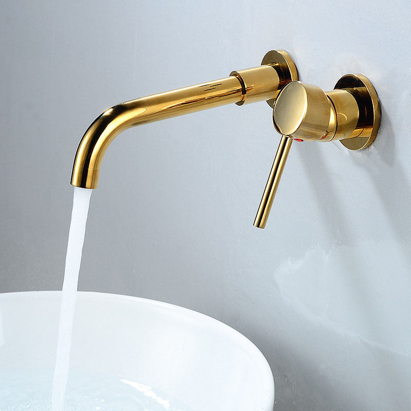Wall Mounted Metal Tub Filler One Handle Rotatable Tub Faucet Trim Dark Gold Clearhalo 'Bathroom Remodel & Bathroom Fixtures' 'Bathtub Faucets' 'bathtub_faucets' 'Home Improvement' 'home_improvement' 'home_improvement_bathtub_faucets' 6668223