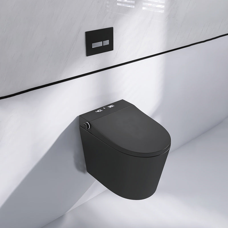 Contemporary White/black/ Gray Electronic Toilet Elongated Wall Hung Toilet Set Toilet with Water Tank Black Clearhalo 'Bathroom Remodel & Bathroom Fixtures' 'Bidets' 'Home Improvement' 'home_improvement' 'home_improvement_bidets' 'Toilets & Bidets' 6670092