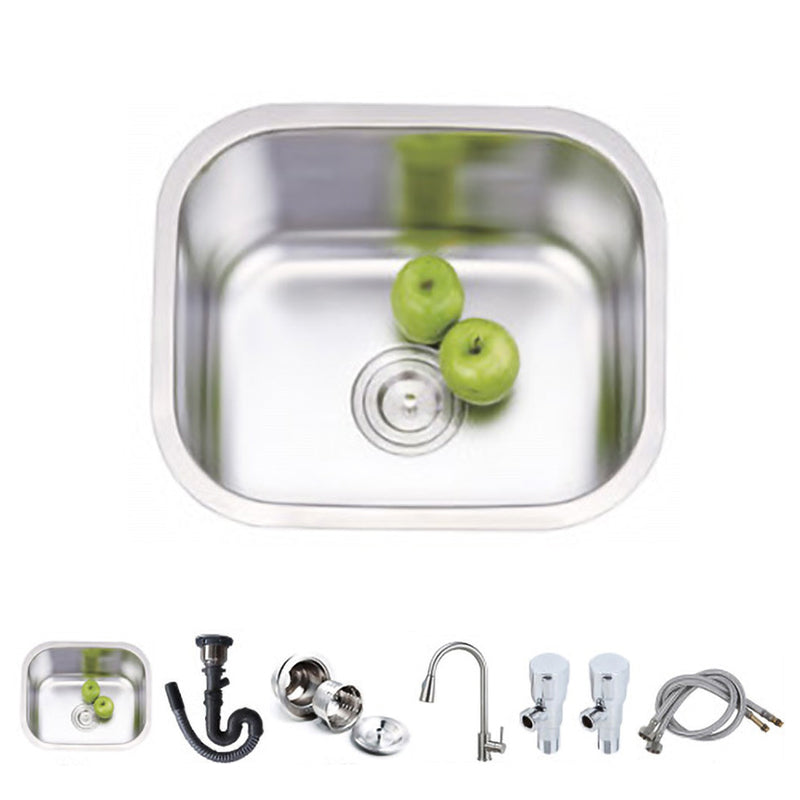 Modern Style Kitchen Sink Stainless Steel Kitchen Sink with Oval Shape 18"L x 16"W x 8"H Sink with Faucet Pull Out Faucet Clearhalo 'Home Improvement' 'home_improvement' 'home_improvement_kitchen_sinks' 'Kitchen Remodel & Kitchen Fixtures' 'Kitchen Sinks & Faucet Components' 'Kitchen Sinks' 'kitchen_sinks' 6683582