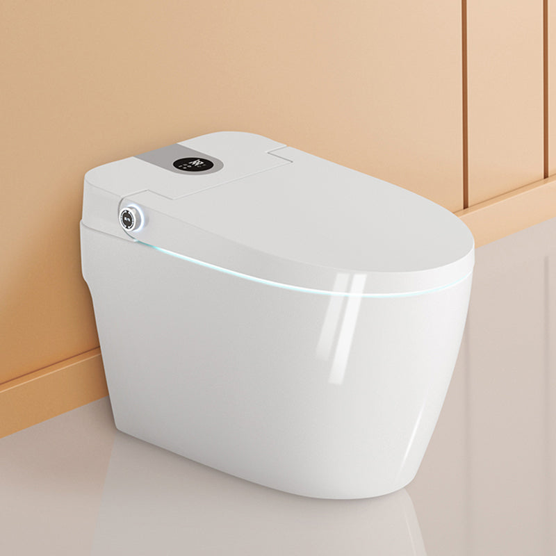 Elongated White Floor Mount Bidet with Heated Seat,15.75" Long Automatic Lid Clearhalo 'Bathroom Remodel & Bathroom Fixtures' 'Bidets' 'Home Improvement' 'home_improvement' 'home_improvement_bidets' 'Toilets & Bidets' 6688631